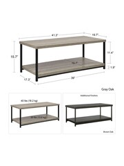 Dorel Home Grey Oak Elmwood Coffee Table - Image 6 of 6