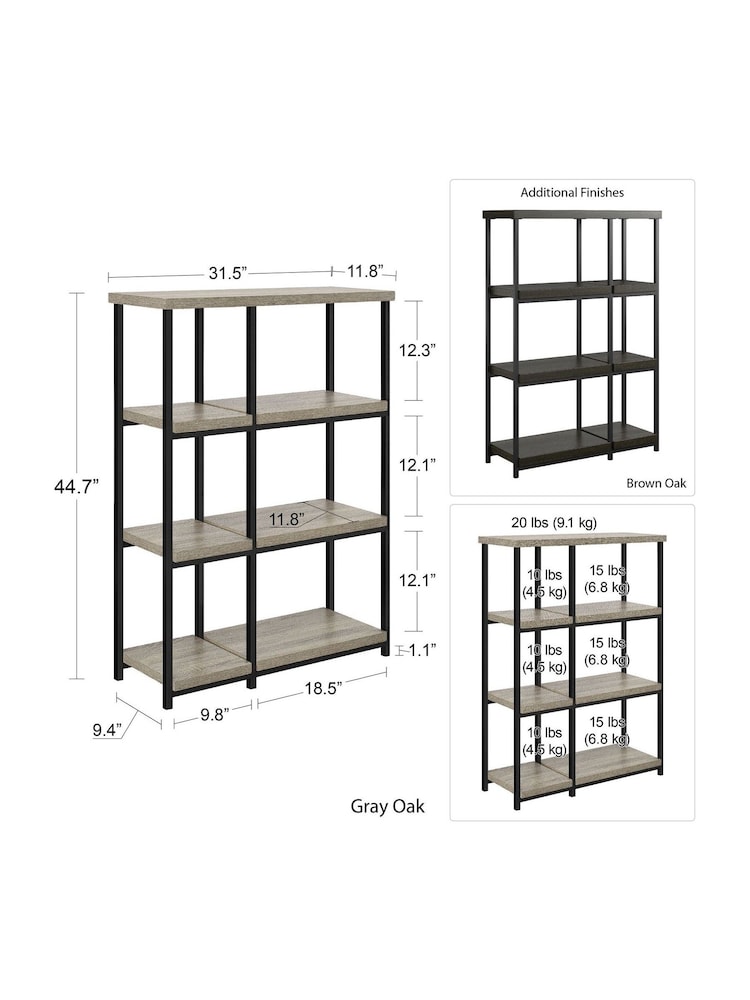 Dorel Home Grey Oak Elmwood Bookcase - Image 6 of 6