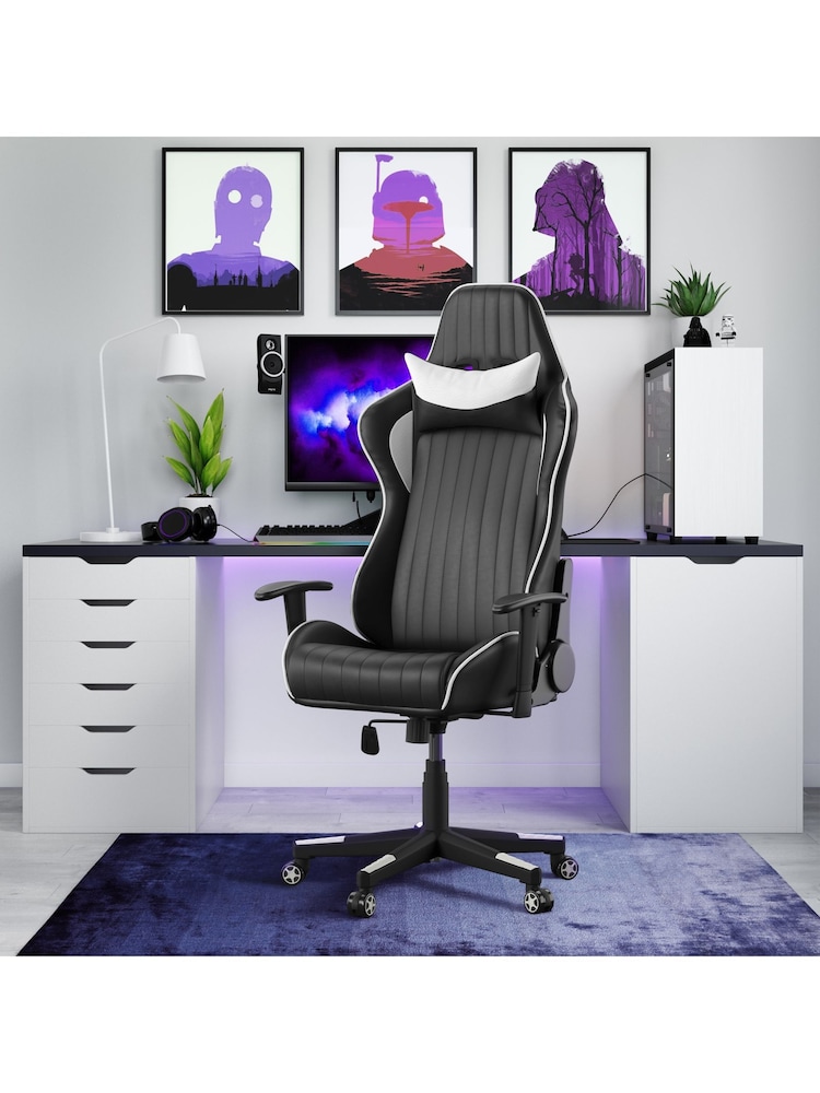 Alphason Black White Senna Office Chair - Image 1 of 6