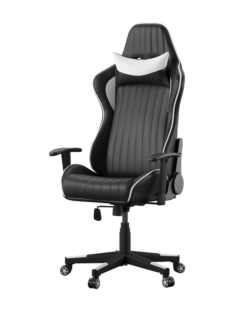 Alphason Black White Senna Office Chair - Image 2 of 6