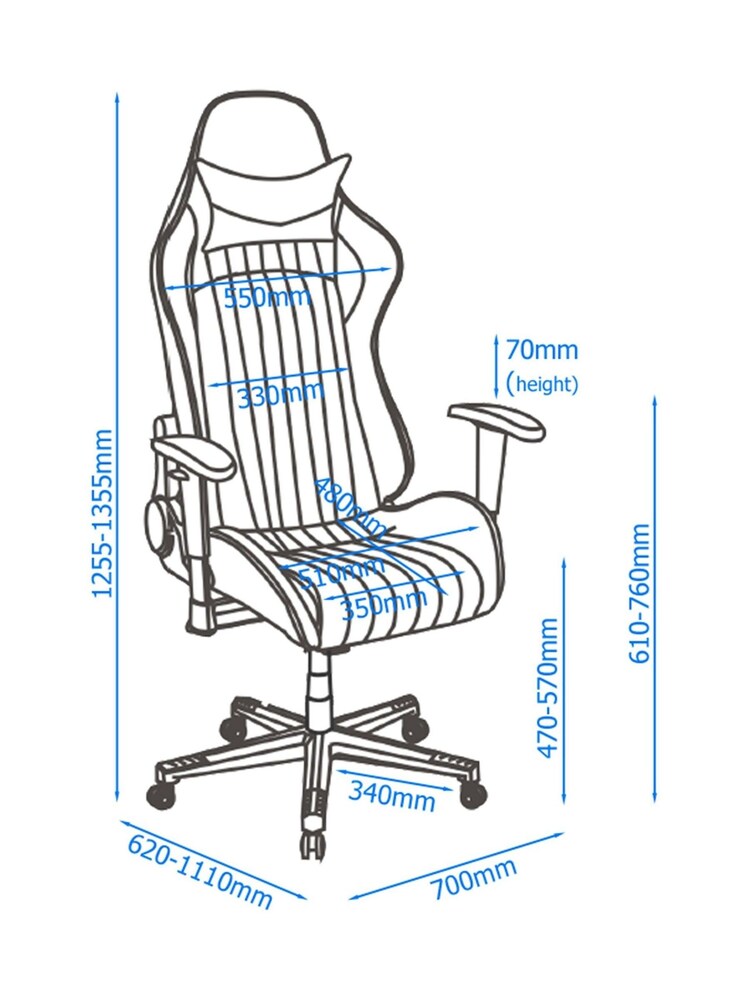Alphason Black White Senna Office Chair - Image 6 of 6