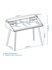 Alphason White Oak Yeovil Office Desk - Image 6 of 6