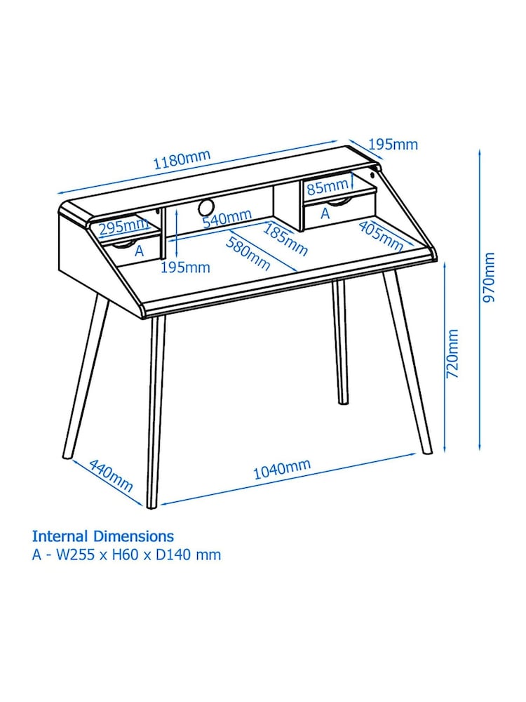 Alphason White Oak Yeovil Office Desk - Image 6 of 6