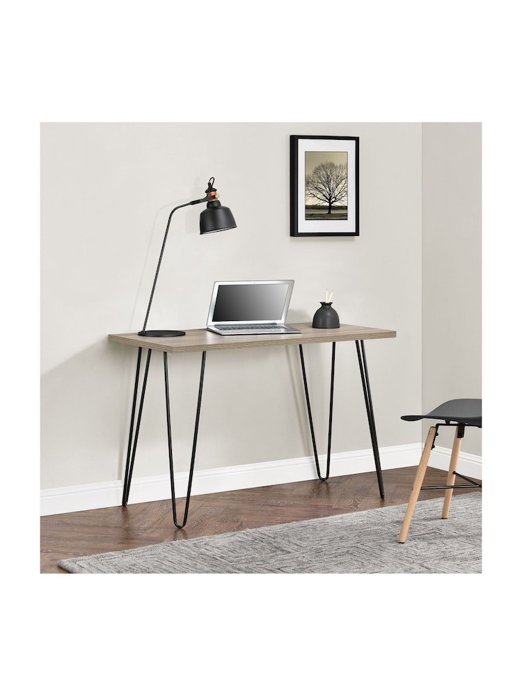 Dorel Home Rustic Oak Owen Retro Office Desk - Image 1 of 6