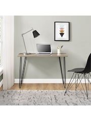 Dorel Home Rustic Oak Owen Retro Office Desk - Image 2 of 6
