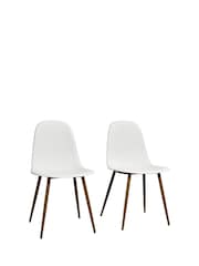Dorel Home Set of 2 White Project 62 Copley Plastic Chairs - Image 3 of 6