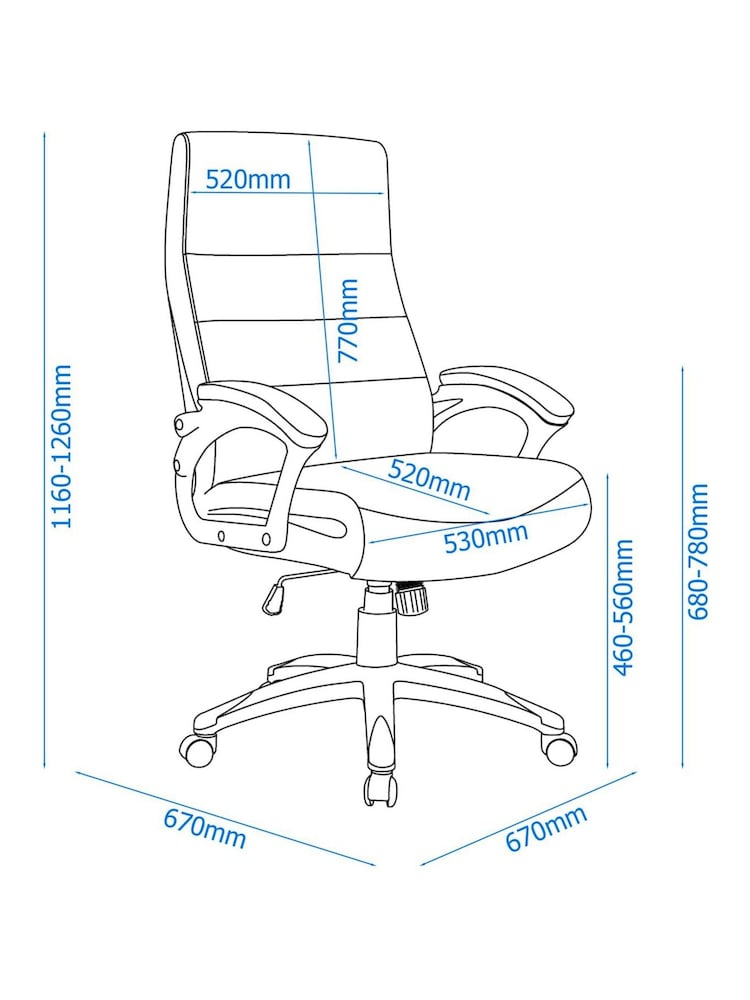 Alphason Black Hampton Leather Office Chair - Image 6 of 6