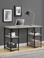 Dorel Home Grey Oak Elmwood Office Desk - Image 1 of 6