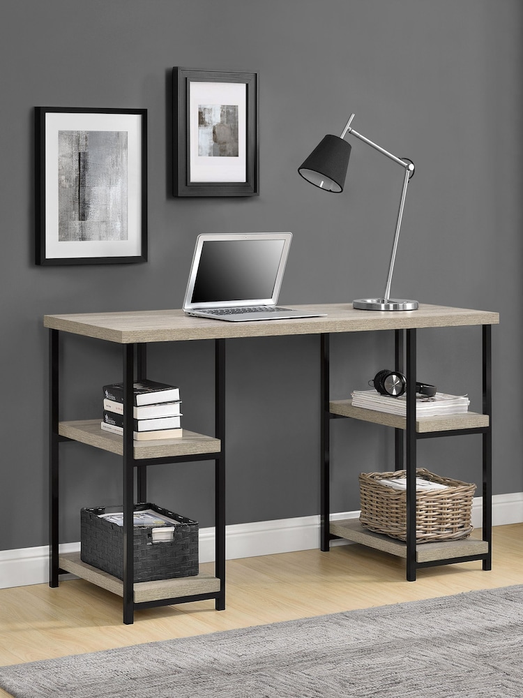 Dorel Home Grey Oak Elmwood Office Desk - Image 1 of 6