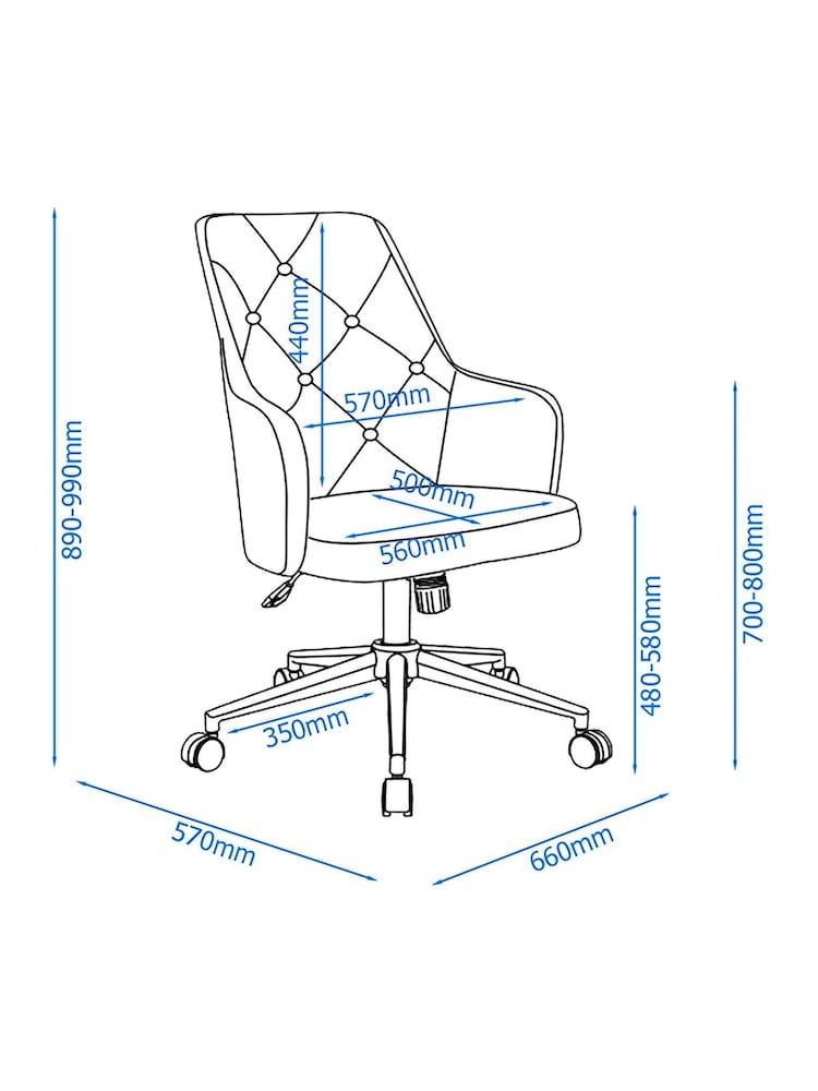 Alphason Grey Washington Office Chair - Image 6 of 6