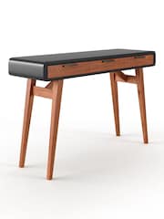 Alphason Black Stirling Oak Pevensey Office Desk - Image 1 of 5
