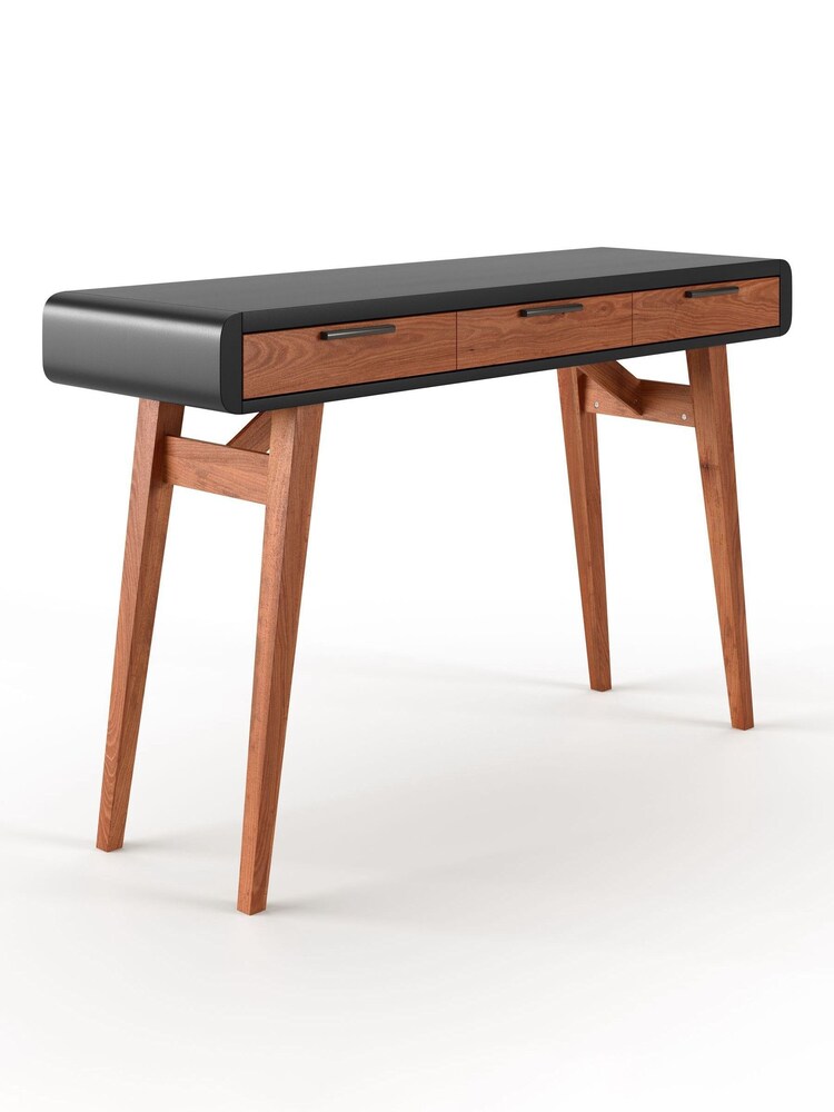 Alphason Black Stirling Oak Pevensey Office Desk - Image 1 of 5