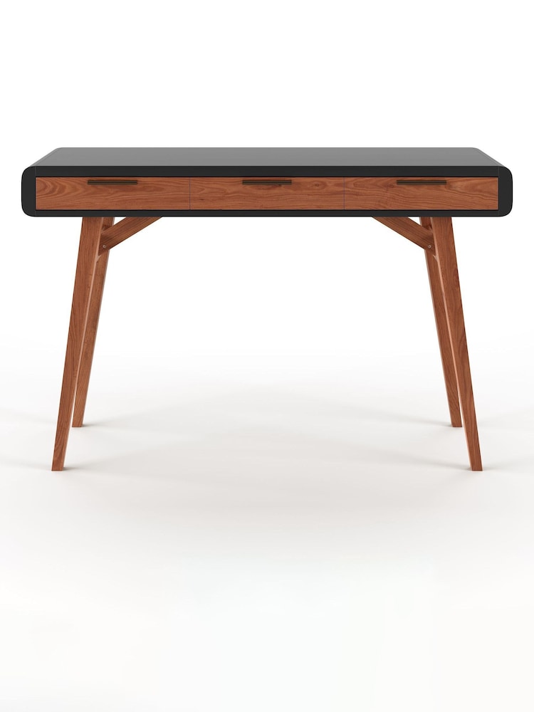 Alphason Black Stirling Oak Pevensey Office Desk - Image 2 of 5