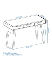 Alphason Black Stirling Oak Pevensey Office Desk - Image 5 of 5