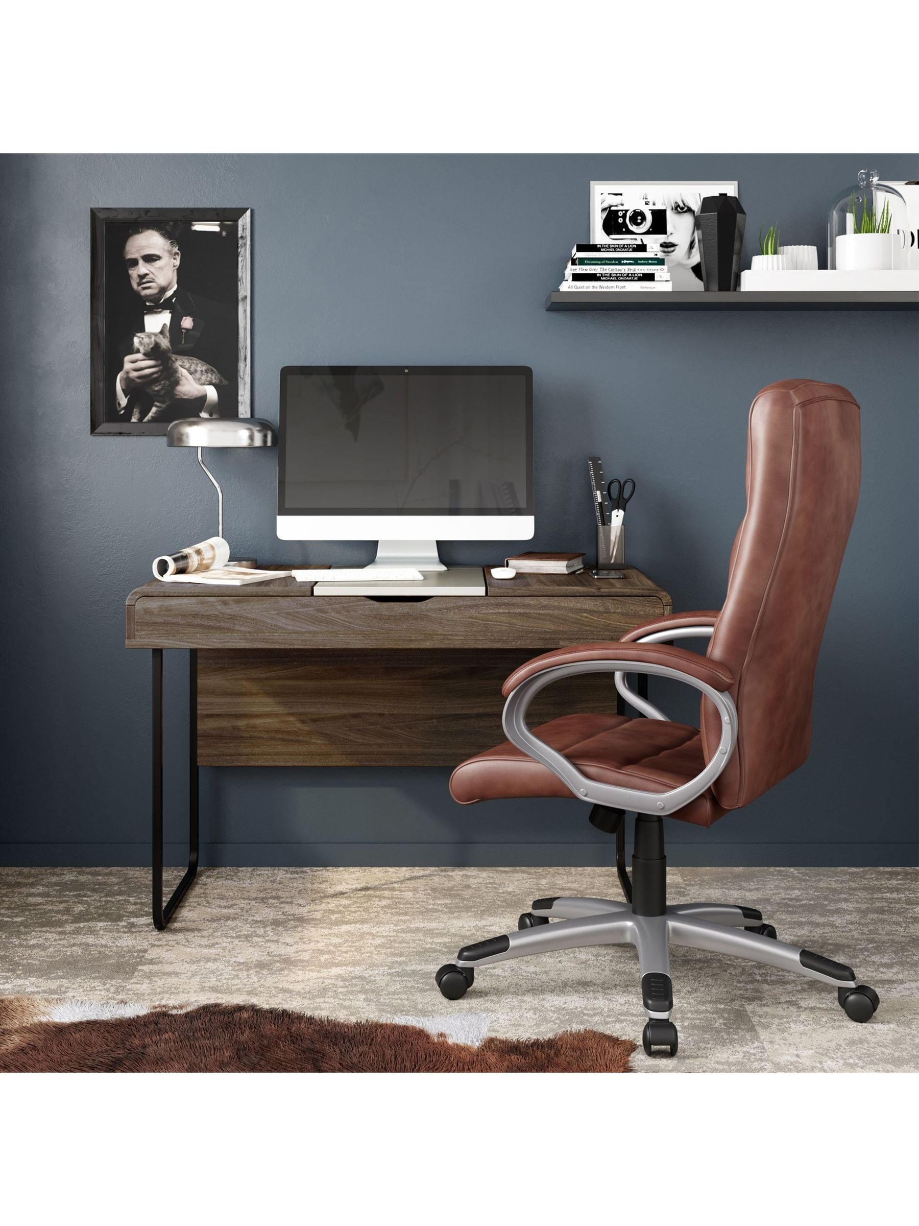 Alphason Unisex Brown Hampton Office Chair Leather - Image 5