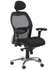 Alphason Black Portland Synchro Mesh Executive Office Chair - Image 2 of 5