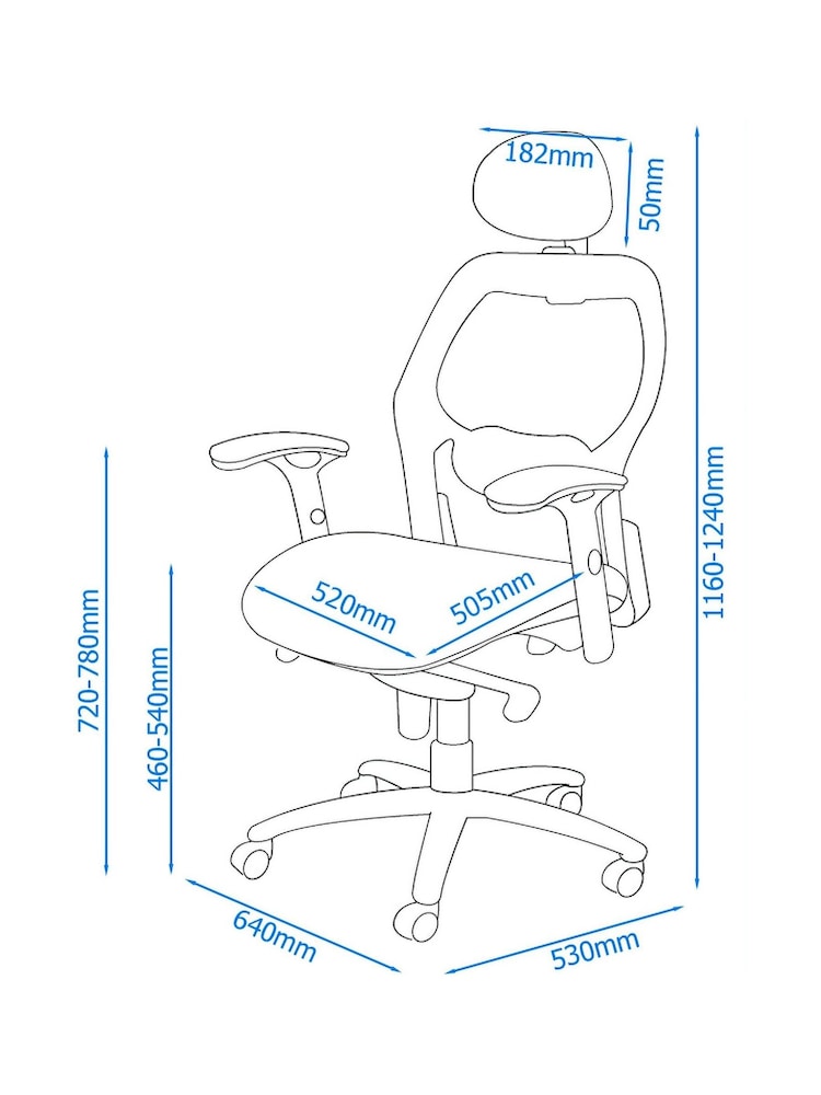 Alphason Black Portland Synchro Mesh Executive Office Chair - Image 5 of 5