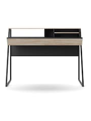 Alphason Black Light Oak Salcombe Office Desk - Image 2 of 5