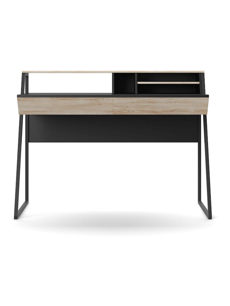 Alphason Black Light Oak Salcombe Office Desk - Image 2 of 5