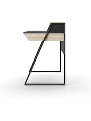 Alphason Black Light Oak Salcombe Office Desk - Image 3 of 5