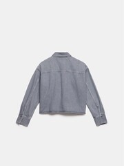 Mint Velvet Grey 100% Cotton Cropped Denim Shirt - Image 4 of 4
