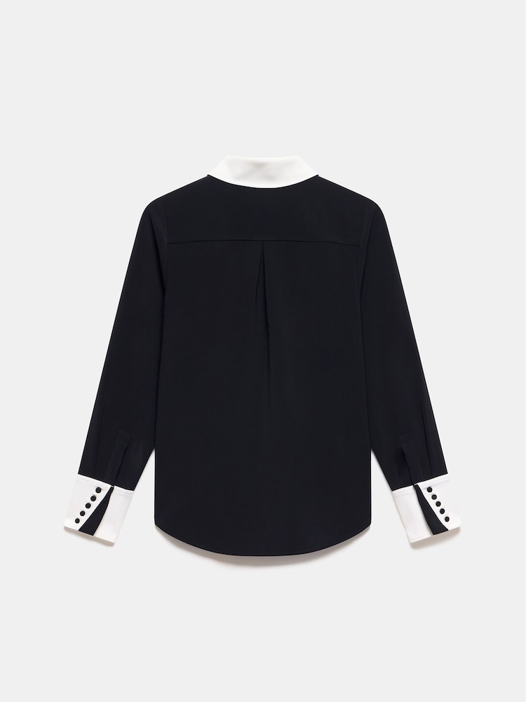 Mint Velvet Black Contrast Collar Shirt - Image 4 of 4