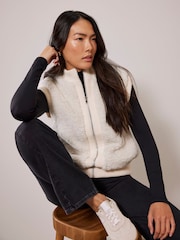 Mint Velvet White Cotton Blend Knit Gilet - Image 1 of 4