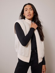 Mint Velvet White Cotton Blend Knit Gilet - Image 2 of 4