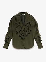 Mint Velvet Green Extreme Ruffle Blouse - Image 3 of 4