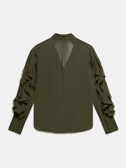 Mint Velvet Green Extreme Ruffle Blouse - Image 4 of 4