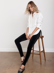 Mint Velvet Black Velvet Leggings - Image 1 of 4