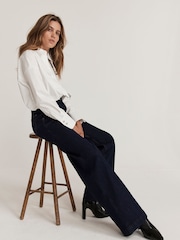 Mint Velvet Blue Dark Indigo Tailored Wide Jeans - Image 2 of 4
