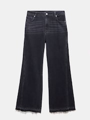 Mint Velvet Black 100% Cotton Washed Relaxed Flared Jeans - Image 3 of 4