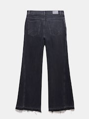 Mint Velvet Black 100% Cotton Washed Relaxed Flared Jeans - Image 4 of 4