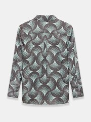 Mint Velvet Green Geometric Print Satin Shirt - Image 4 of 4