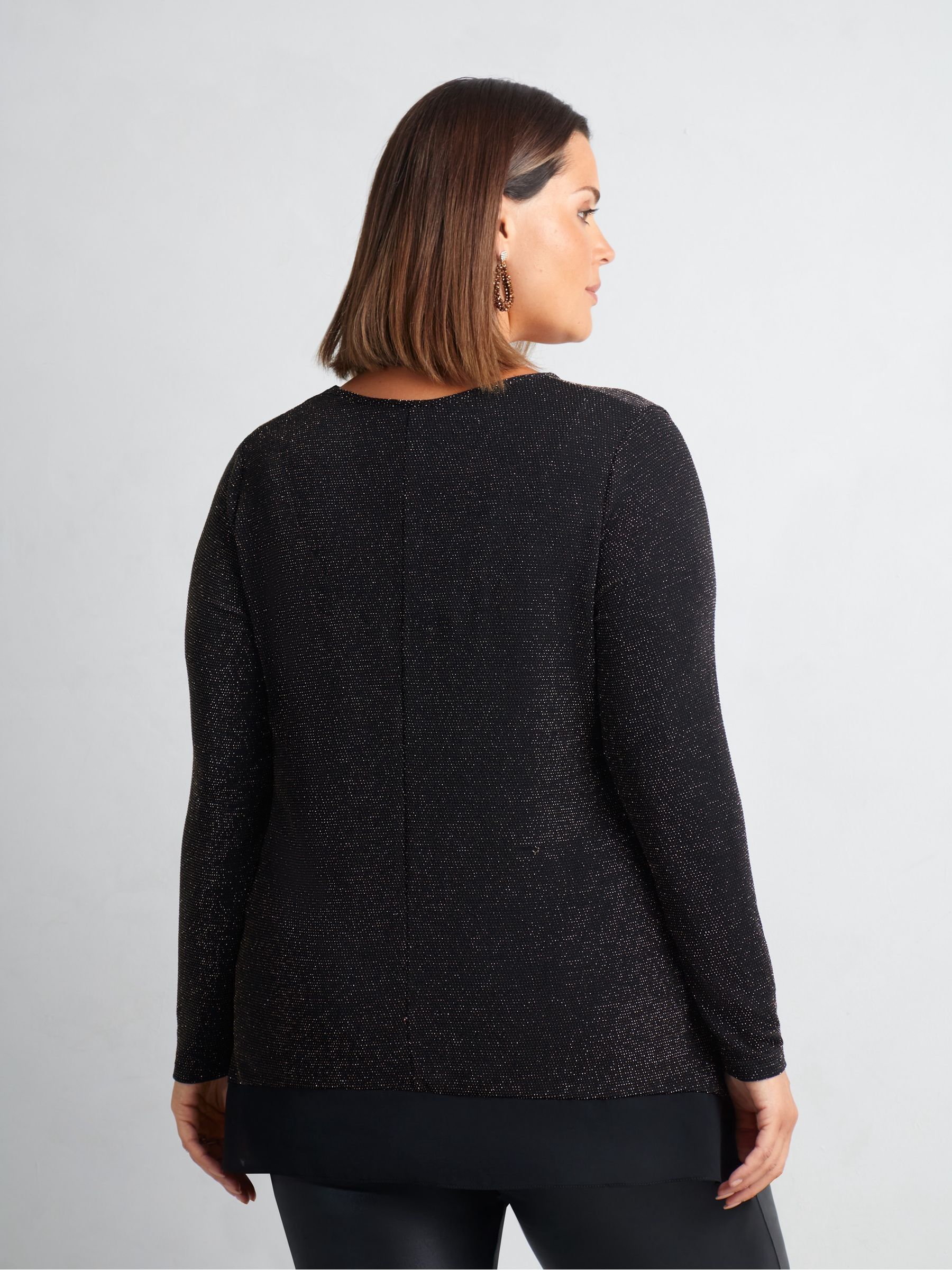 Live Unlimited Gold Curve Sparkle Jersey Hanky Hem Tunic