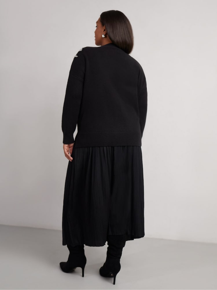 Live Unlimited Black Curve Embellished Jumper - Image 2 of 7