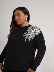 Live Unlimited Black Curve Embellished Jumper - Image 3 of 7