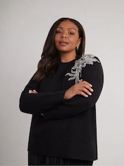 Live Unlimited Black Curve Embellished Jumper - Image 5 of 7