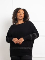 Live Unlimited Black Metallic Stripe Jumper - Image 1 of 4
