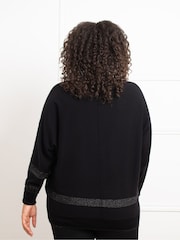 Live Unlimited Black Metallic Stripe Jumper - Image 2 of 4