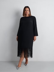 Live Unlimited Curve Midaxi-Kleid mit Fransen - Bild 3 von 6