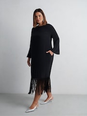 Live Unlimited Curve Midaxi-Kleid mit Fransen - Bild 4 von 6