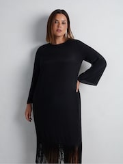 Live Unlimited Curve Midaxi-Kleid mit Fransen - Bild 5 von 6