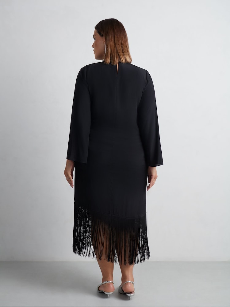 Live Unlimited Curve Midaxi-Kleid mit Fransen - Bild 6 von 6