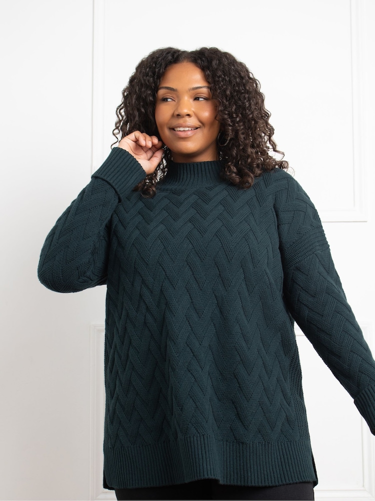 Live Unlimited Green Textured Knit Jumper - Image 1 of 5