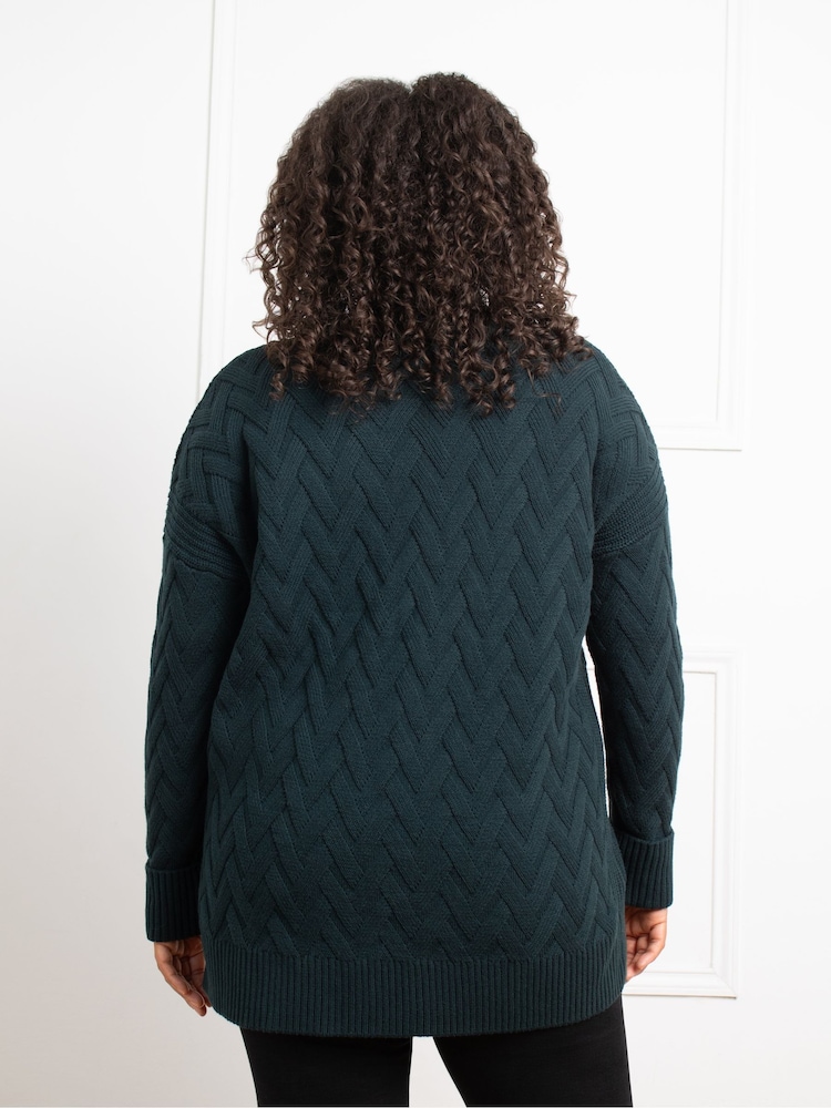 Live Unlimited Green Textured Knit Jumper - Image 2 of 5
