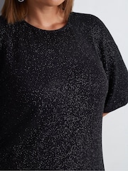 Live Unlimited Black Curve Sparkle Jersey T-Shirt - Image 3 of 4