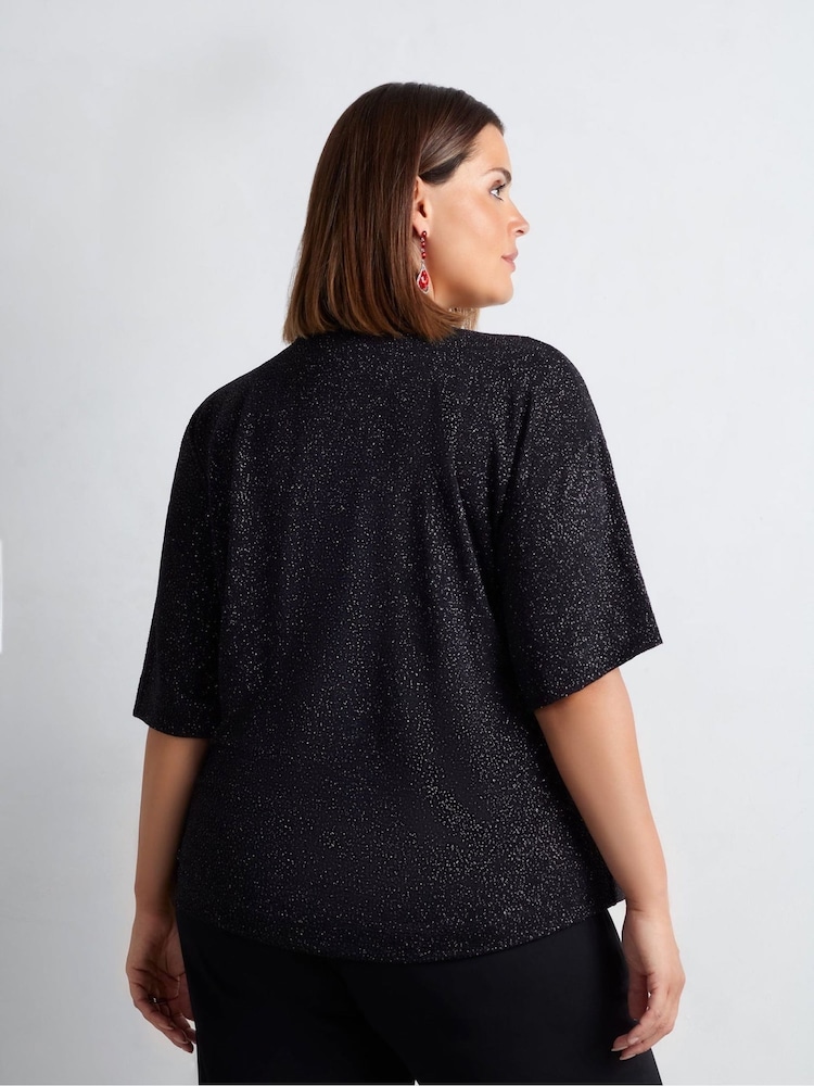 Live Unlimited Black Curve Sparkle Jersey T-Shirt - Image 4 of 4
