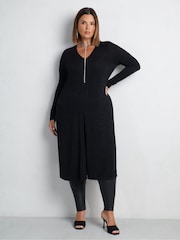 Live Unlimited Black Curve Sparkle Split Front Tunic - Image 1 of 5